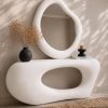 State-of-the-art Textured Acrylic Vanity Mirror and Table set(WHITE)