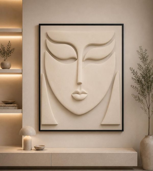 Beyond 9D Wink-eye Textured Sculpture Face Wall art